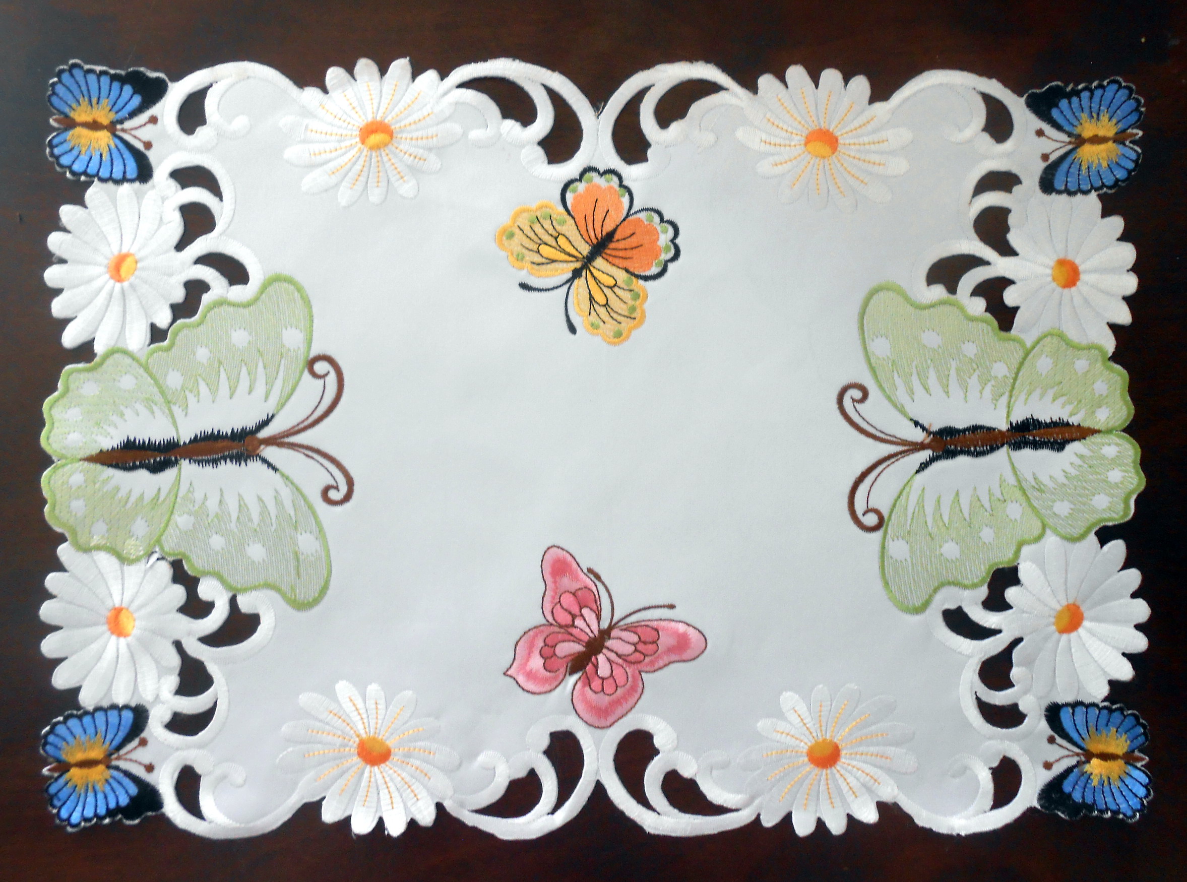 Metre Tablecloth Dragonfly Butterflies Beige Pink Size Selectable Washable